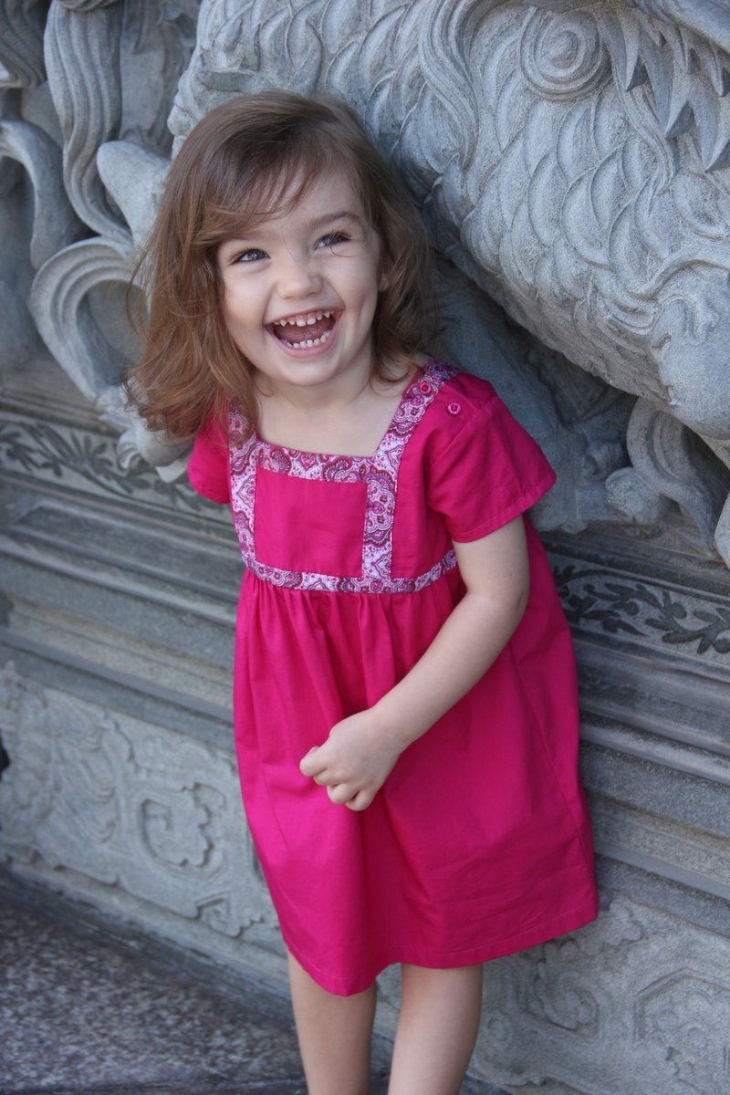 Girl pink swing sundress - 其他 - 棉．麻 粉红色