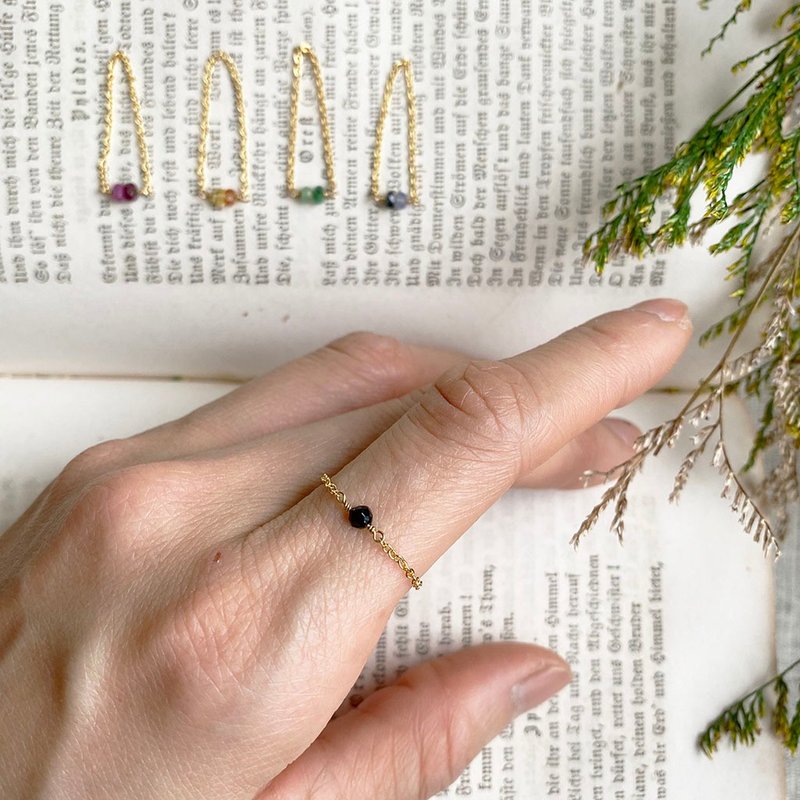 //隔壁有小姐// 14KGP 尖晶石_链戒 隐藏线戒_玛黑夫人 - 戒指 - 半宝石 金色