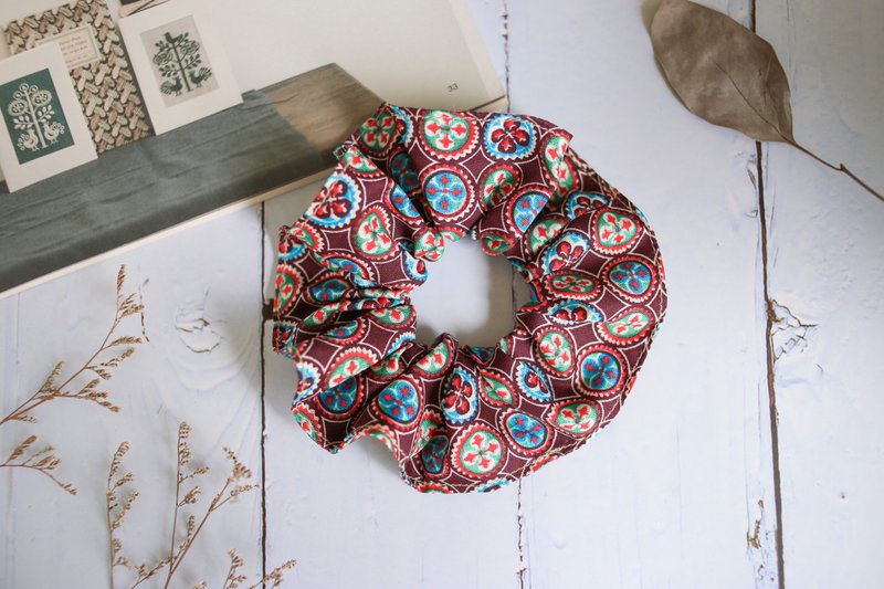 手作发饰。大肠圈。复古花砖 - 发饰 - 棉．麻 多色