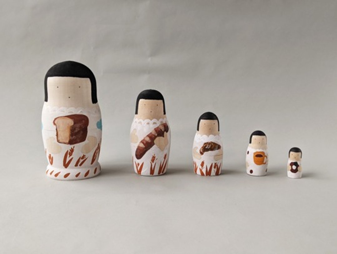 ocappa Matryoshka bread and coffee - 摆饰 - 木头 