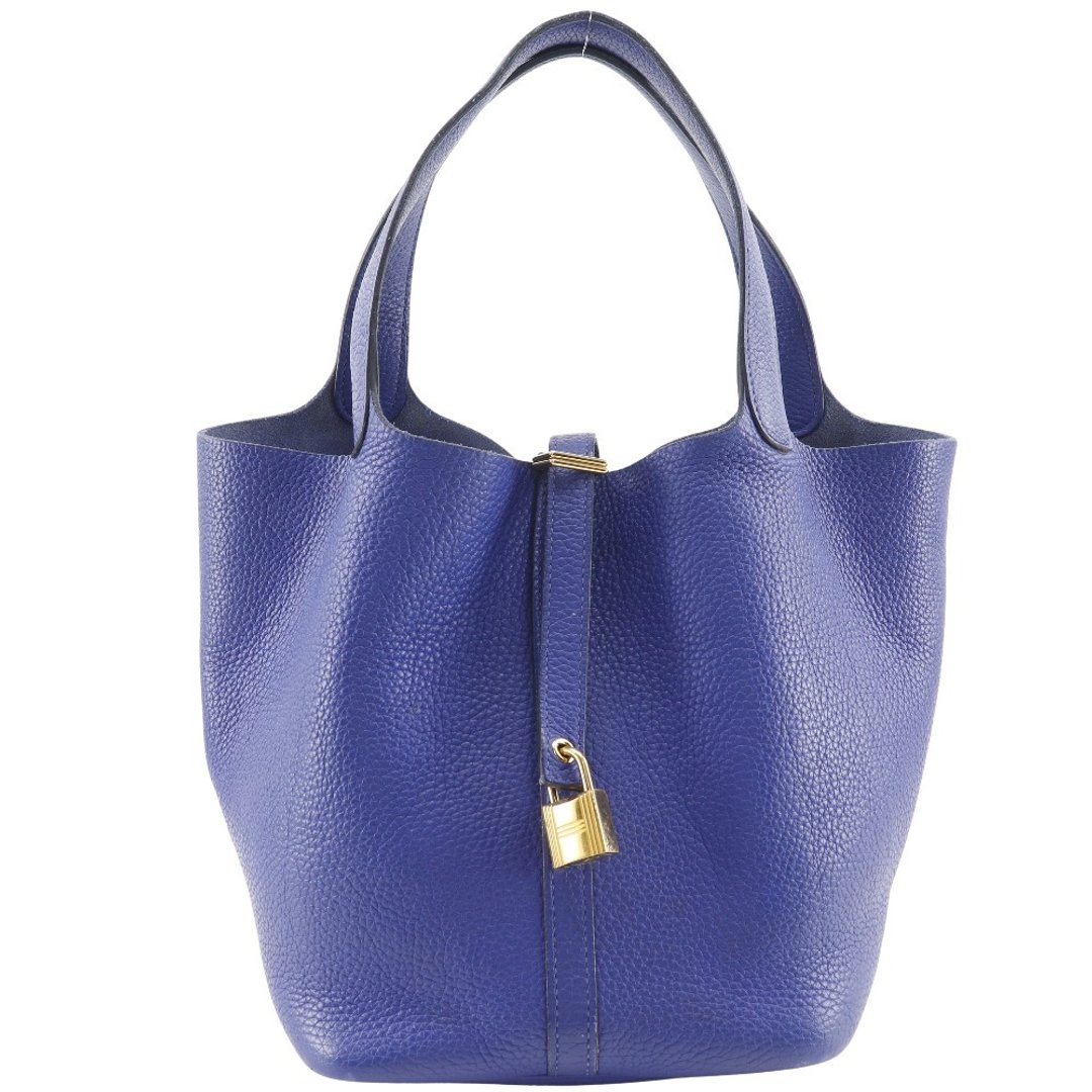 【日本直送】爱马仕 HERMES Picotin Lock 22 MM 手提包 Taurillon Clemence 牛皮 电光蓝 / 玫瑰金扣 A 级 女仕【二手】 - 手提包/手提袋 - 真皮 蓝色