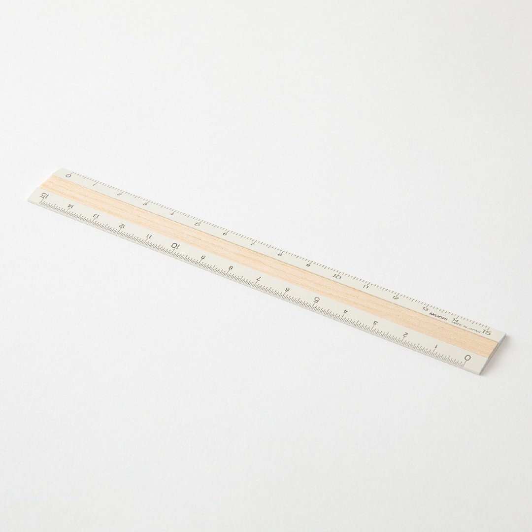MIDORI 铝木尺 15cm 象牙白 - 其他 - 其他材质 白色