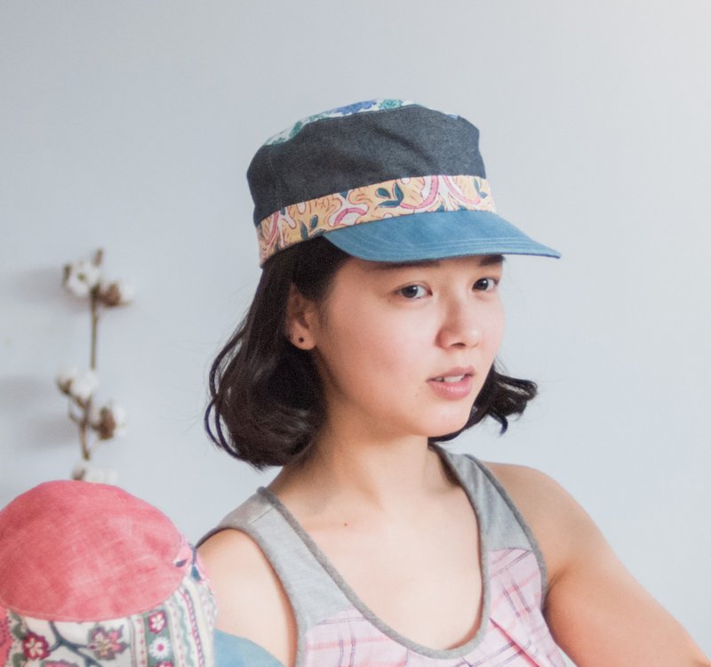 鸭舌帽 - 粉色款 （牛仔、复古、波西米亚、户外） - 帽子 - 棉．麻 蓝色