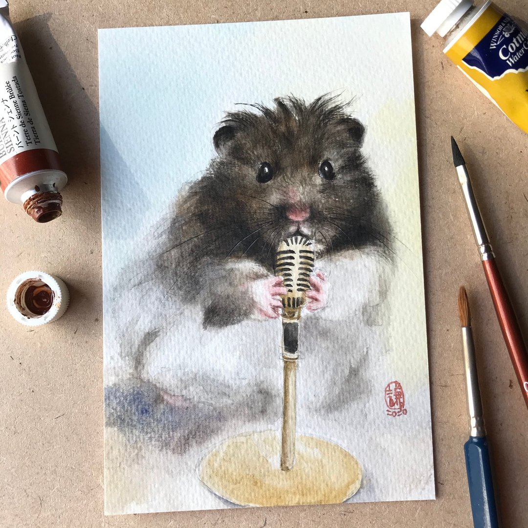 专鼠于你 | 仓鼠手绘4x6定制画 | 2020鼠年特惠商品 - 订制画像 - 纸 