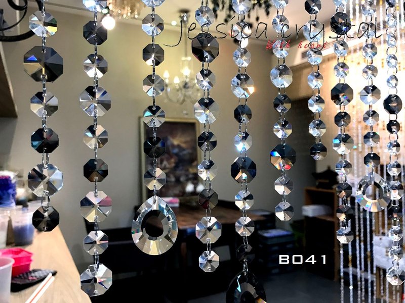 琴键 闪亮时尚水晶珠帘 开运招财化煞 门对门 穿堂煞水晶门帘 - 摆饰 - 水晶 