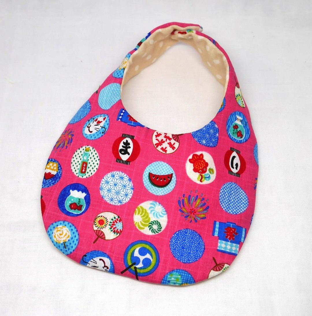 Japanese Handmade Baby Bib - 围嘴/口水巾 - 棉 粉红色