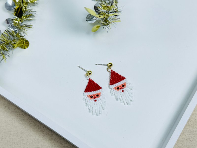 230207 圣诞节限定 串珠 耳环 - 项链 - 其他材质 红色