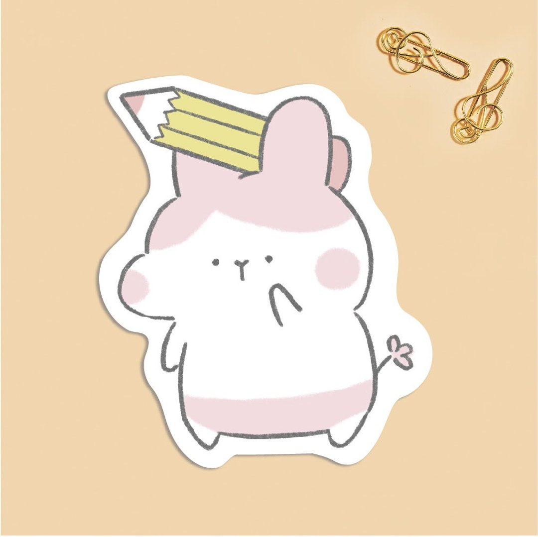 内裤动物 单面万用卡片 画画兔 明信片 - 卡片/明信片 - 纸 粉红色