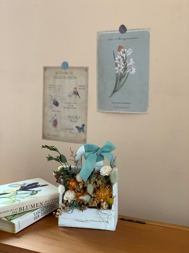 包包型木底座/干燥花 - 干燥花/捧花 - 木头 白色