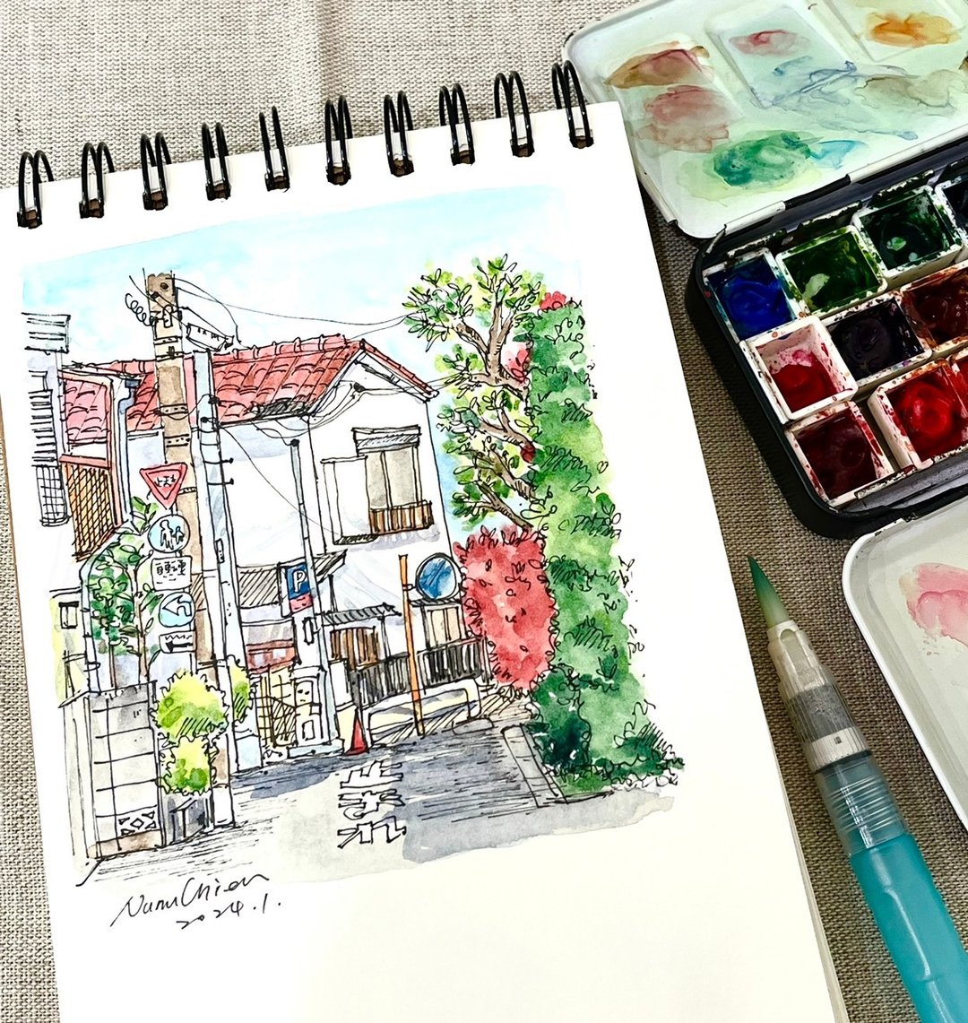 水彩速写 ·日本街景· 手绘体验活动·文化币 - 插画/绘画/写字 - 纸 