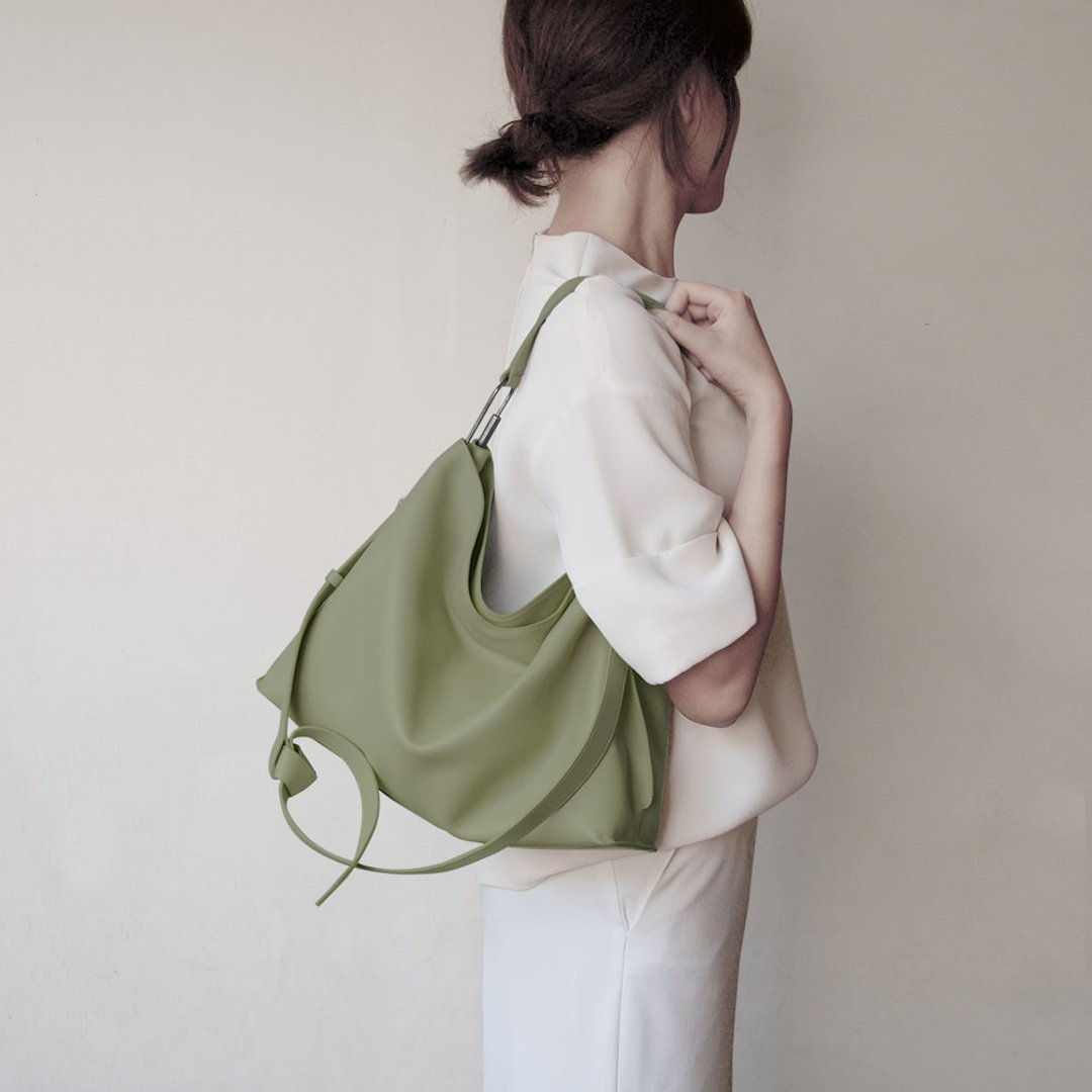 Valley Hobo Bag 单肩HOBO包苔藓绿-侧背包/斜背包 - 侧背包/斜挎包 - 真皮 绿色