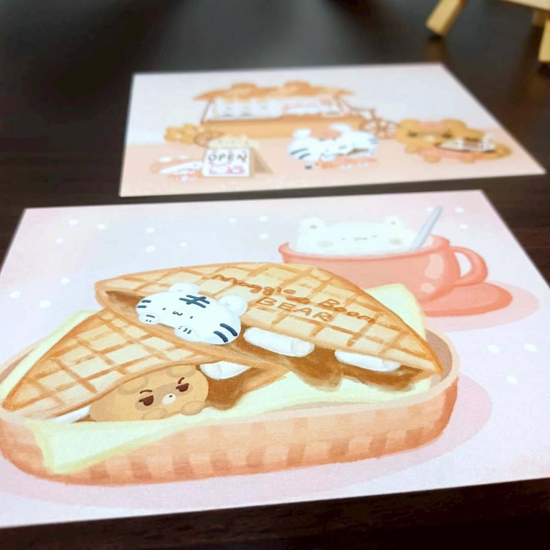 热压吐司/咖啡餐车 - 美食明信片 - 系列 20 - 卡片/明信片 - 纸 橘色