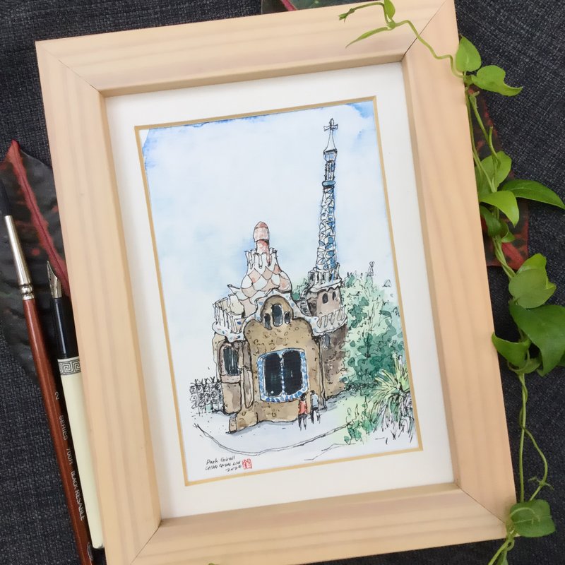 奎尔公园/手绘原创淡彩画 - 海报/装饰画/版画 - 纸 咖啡色