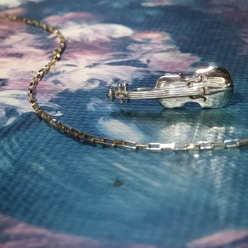 B小调小提琴协奏曲 - 小提琴项链 - 925纯银 - 项链 - 纯银 银色