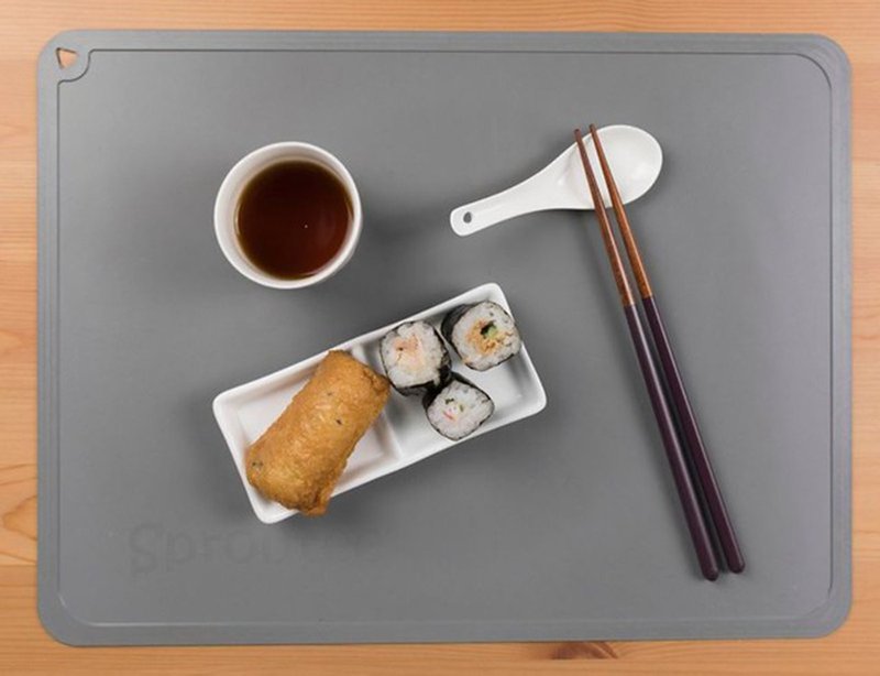 【Sprourtee小豆芽】 北欧系列  风格 环保硅胶餐垫1入-沉稳灰 - 餐垫/桌巾 - 硅胶 