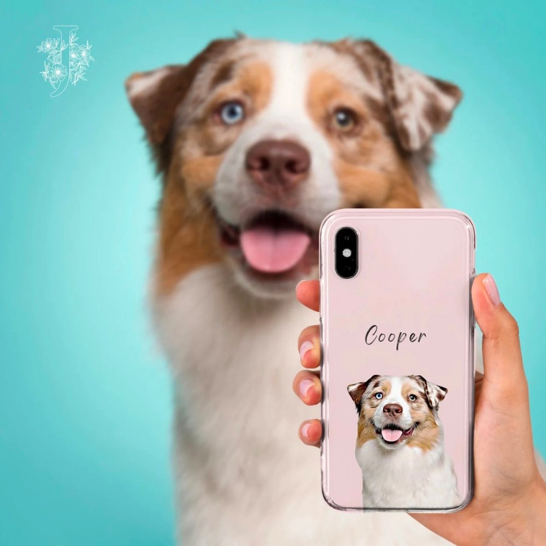 定制化手工宠物自画像手机壳 客制化手绘iPhone手机壳毛孩子肖像 - 手机壳/手机套 - 其他材质 多色