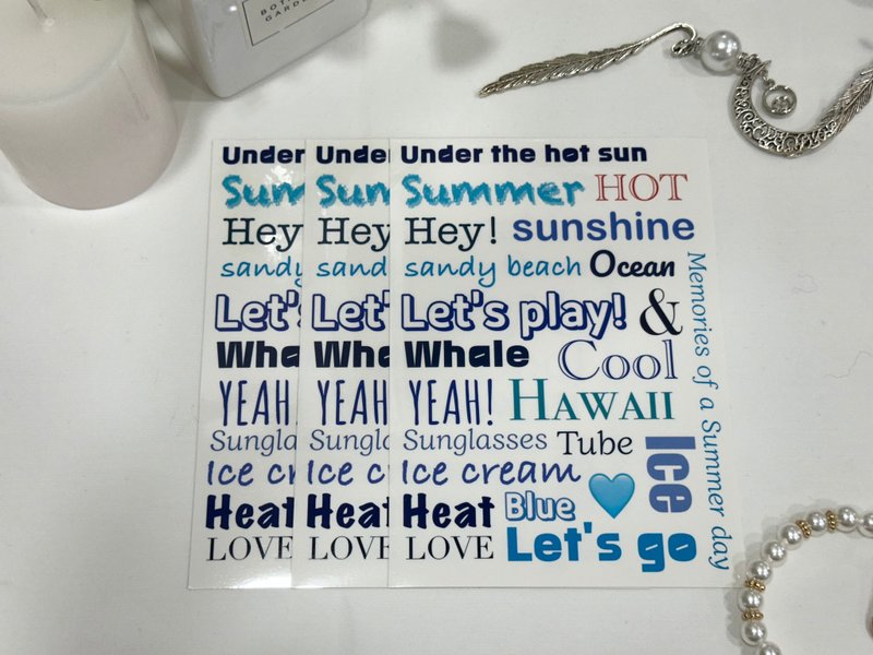 Sensiary - 清爽夏日英文标语贴纸 3入组 - 贴纸 - 纸 