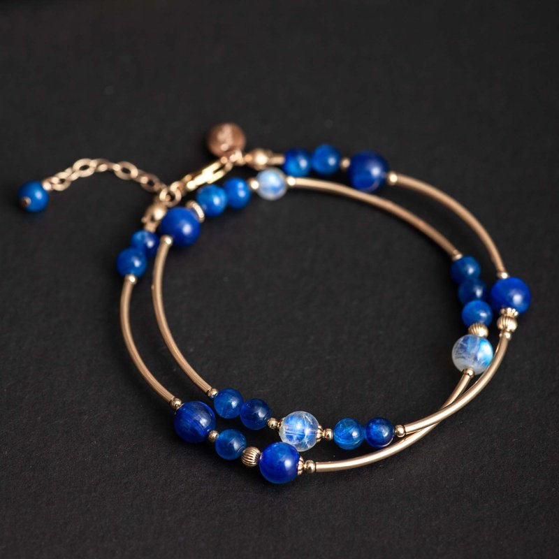 蓝晶石月光石手链 - 手链/手环 - 半宝石 蓝色