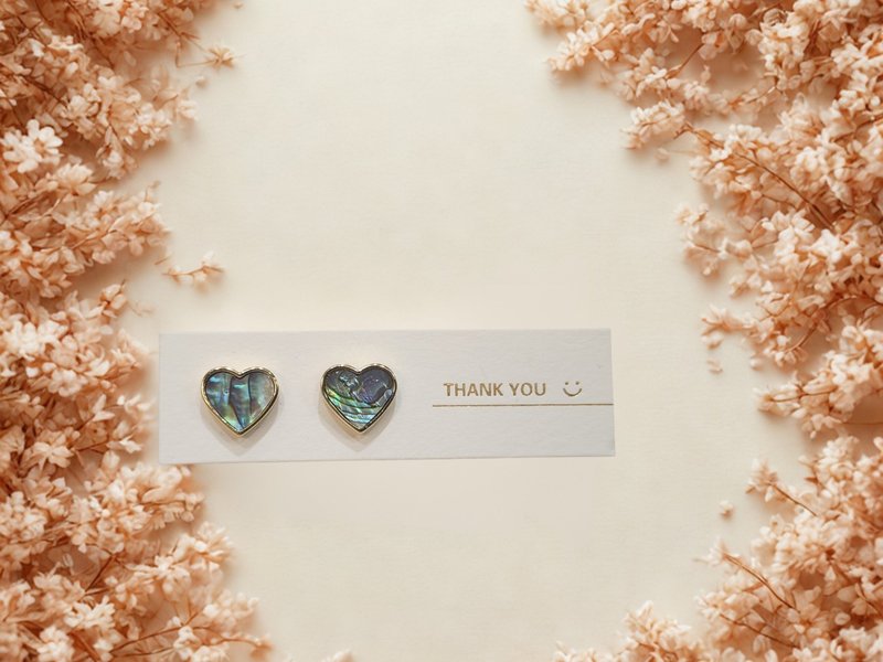 心之遥想 · 鲍鱼壳 · 晶石耳环 - 耳环/耳夹 - 水晶 紫色