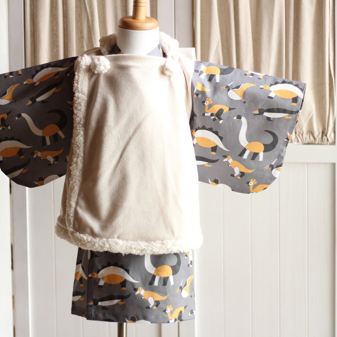 80【Casual KIMONO】cute and fluffy overcoat  TOY Dinosaur  80 size KIMONO - 童装礼服/连衣裙 - 棉 