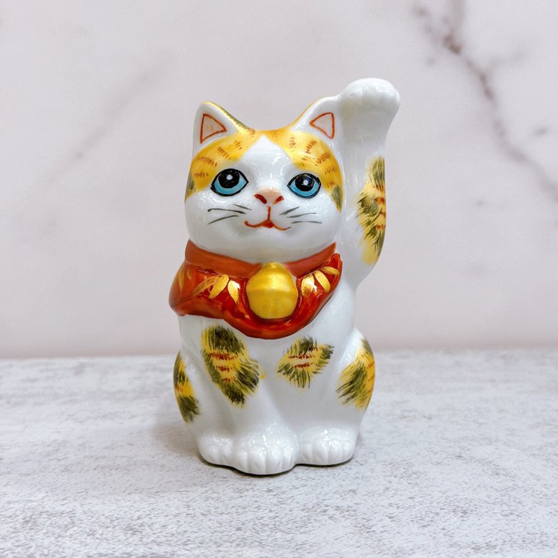 【粉牡聚客】日本九谷烧招财猫 | 金三毛 - 摆饰 - 瓷 白色