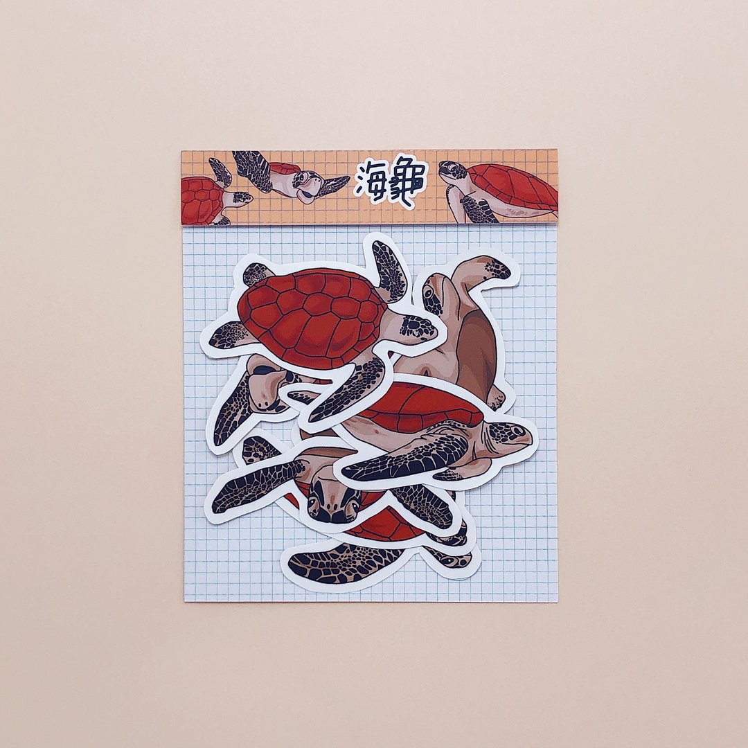 海龟∣贴纸包 - 贴纸 - 纸 多色