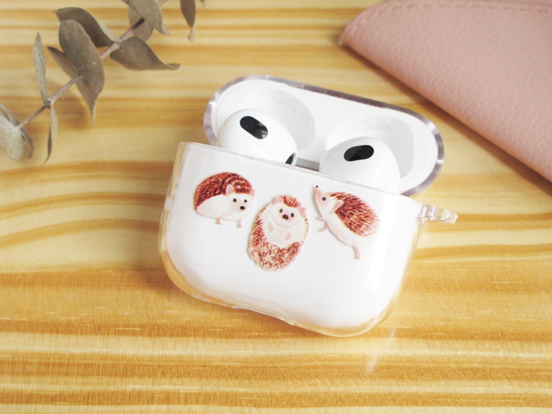 刺猬 透明 AirPods 保护套(硬壳/软壳可选,支持所有型号) - 耳机收纳 - 塑料 透明