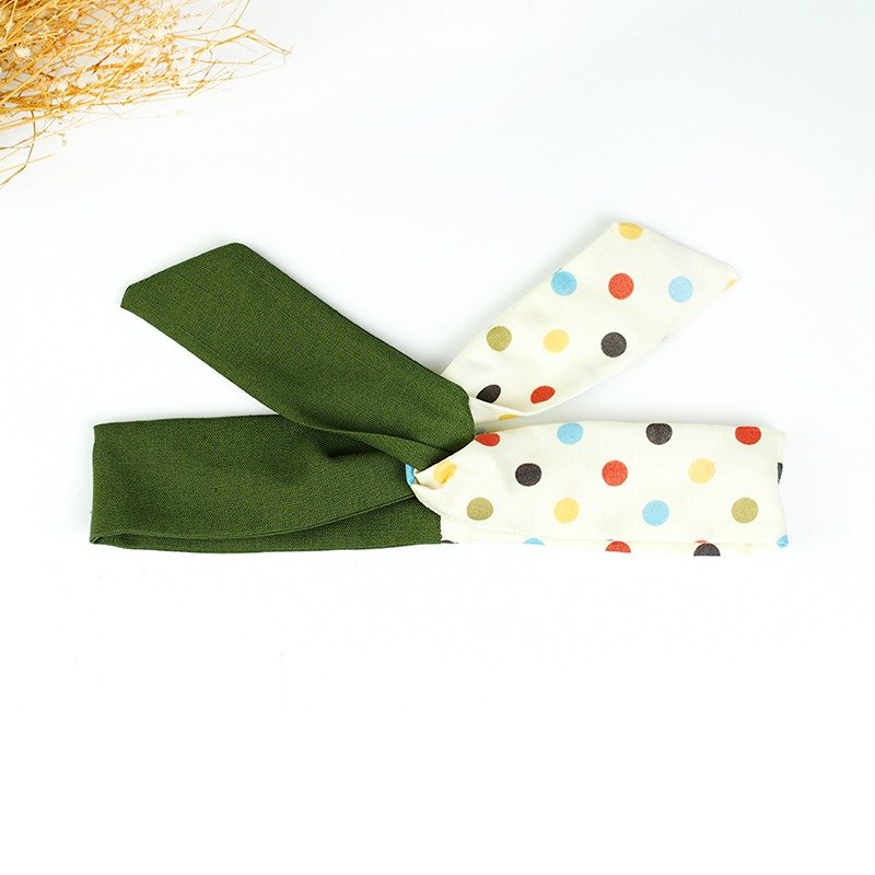 小牛村 Calf Village 手工发饰 铝线发带 多元造型 头带 拼接 简约 可爱百搭 {缤纷点点} 拼接松石绿【A-226】 - 发饰 - 棉．麻 多色