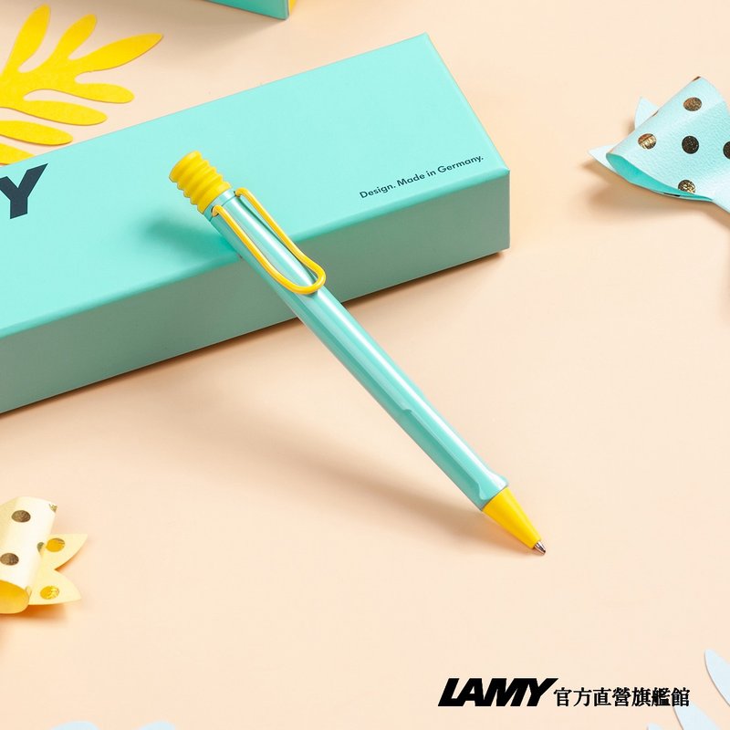 【雷雕免费刻字】LAMY 原子笔 / SAFARI 2024 限量 - 热带风情 - 圆珠笔/中性笔 - 塑料 蓝色