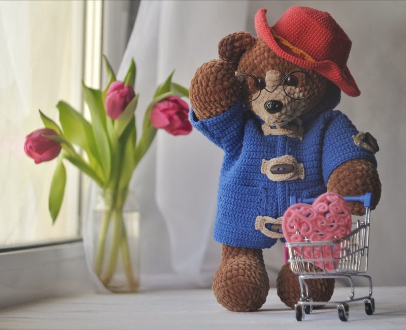 Plush bear Paddington, PDF ENGLISH crochet pattern - 线上课程/教学影片 - 其他材质 