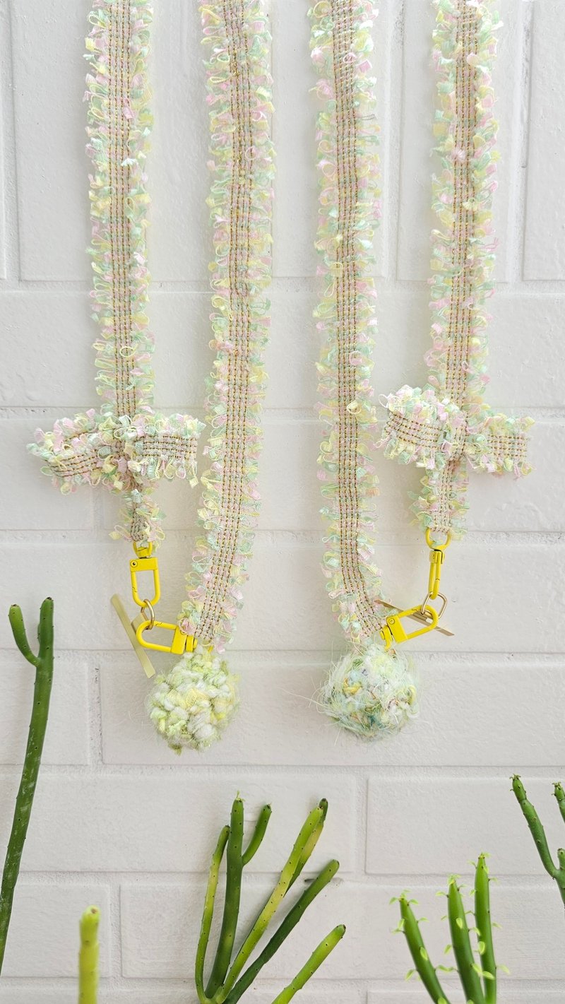 编织手机背带 - 黄结 - 挂绳/吊绳 - 棉．麻 黄色