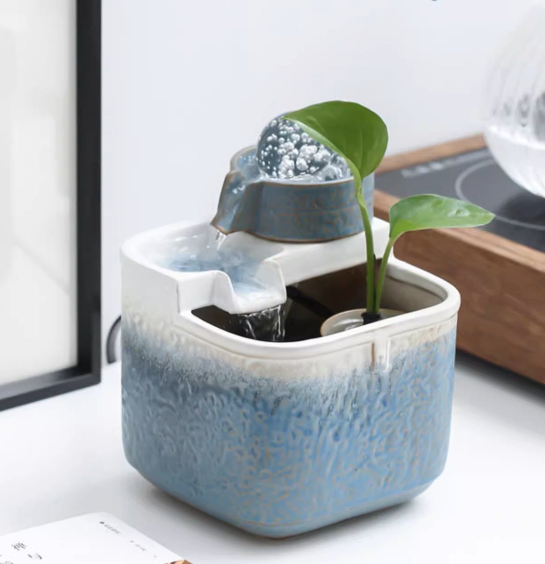 迷你招财小流水  风生水起  财源滚滚   招财流水 USB 插头 - 摆饰 - 陶 