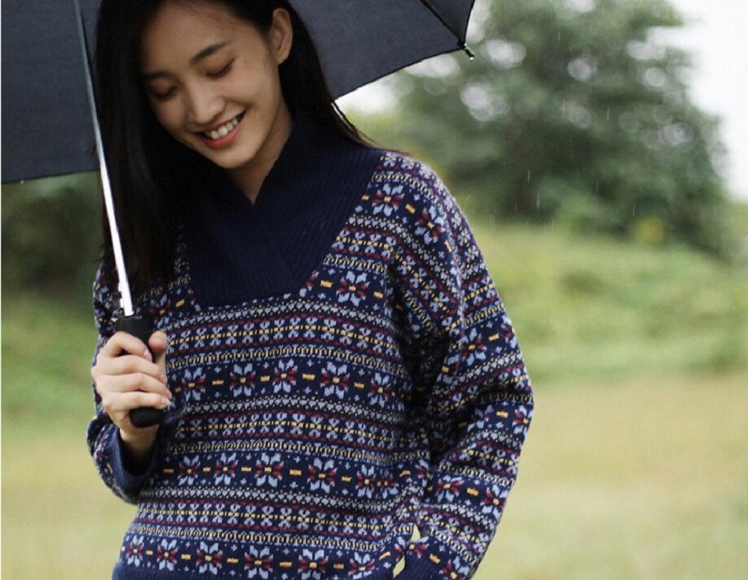 KOOW   青果领费尔岛毛衣 复古花纹羊毛提花套头衫 - 女装针织衫/毛衣 - 羊毛 