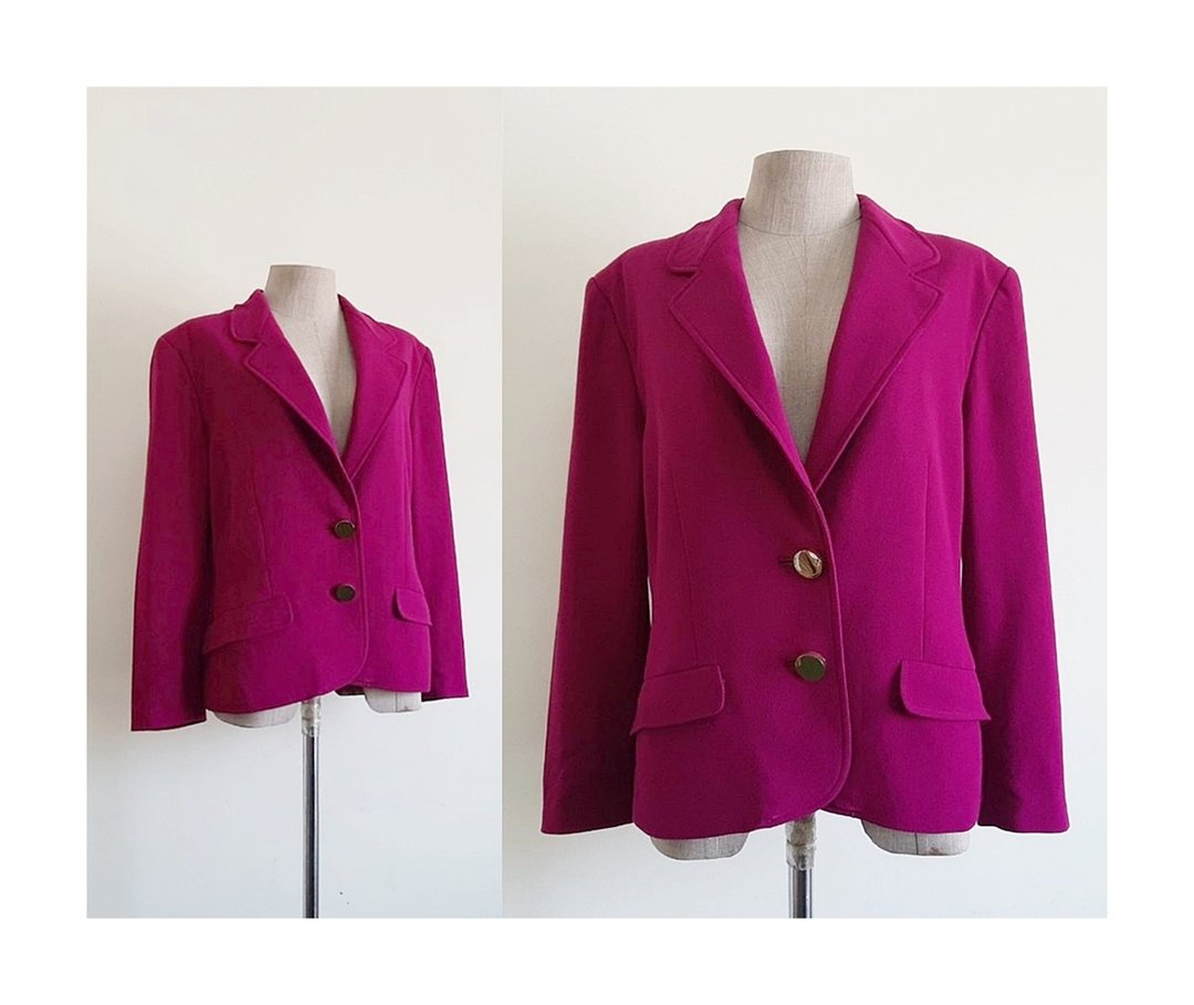 GENNY Vintage Purple Wool Blazer - 女装西装外套/风衣 - 其他材质 紫色