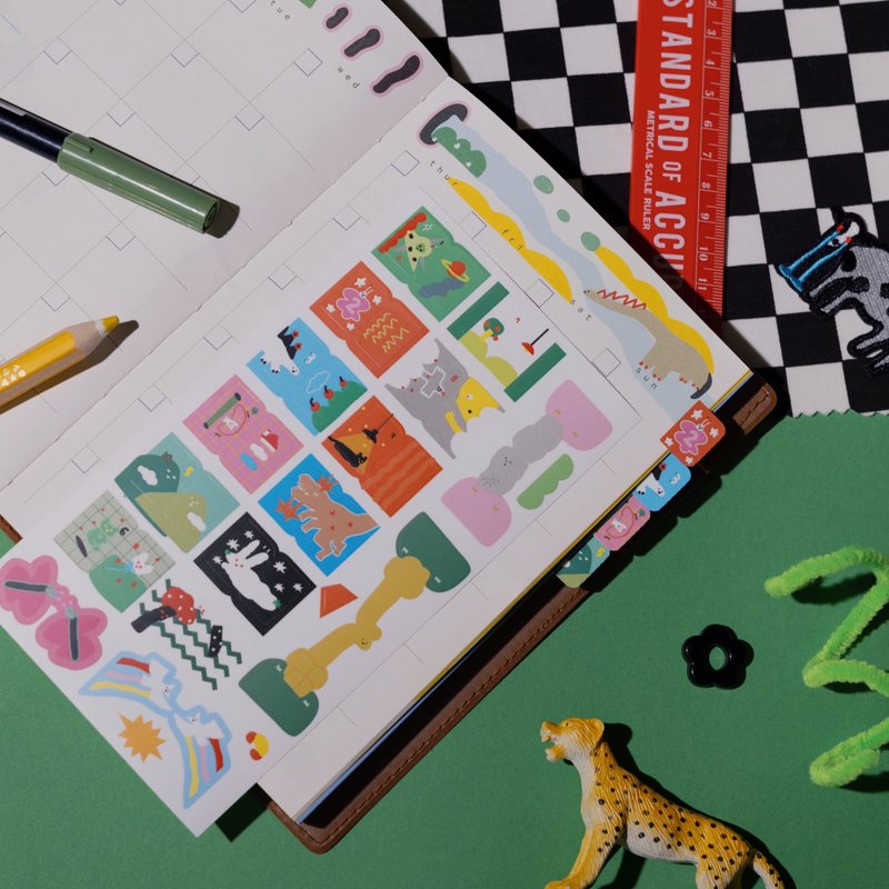 \ 手帐好朋友 / 马卡龙脚趾 I Will Stand By You 月份索引贴纸 - 贴纸 - 纸 多色