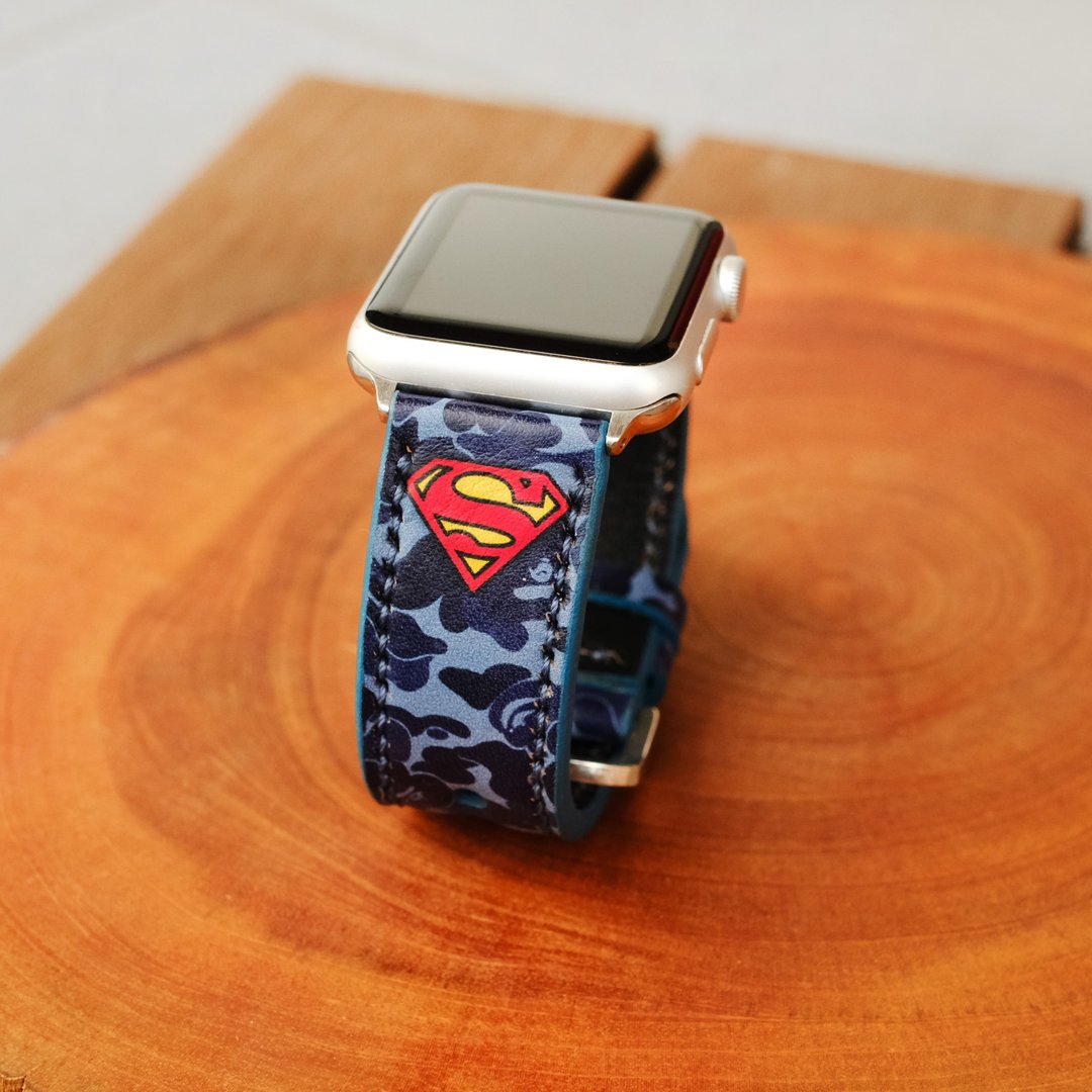Apple Watch皮革表带38毫米42毫米40毫米44毫米 - 表带 - 真皮 蓝色