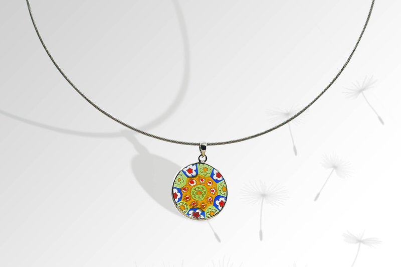 花影琉璃- 圆币【 琉璃项链 】05 - 项链 - 琉璃 白色