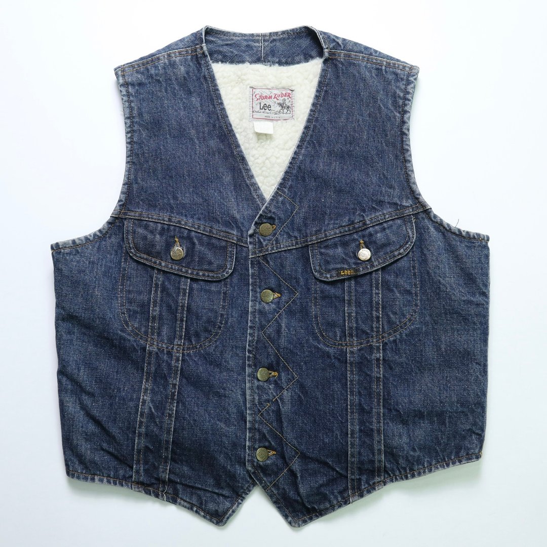 美国制 70's Lee Storm Rider Vest 暴风骑士 丹宁背心 羔羊背心 - 男装背心 - 棉．麻 蓝色