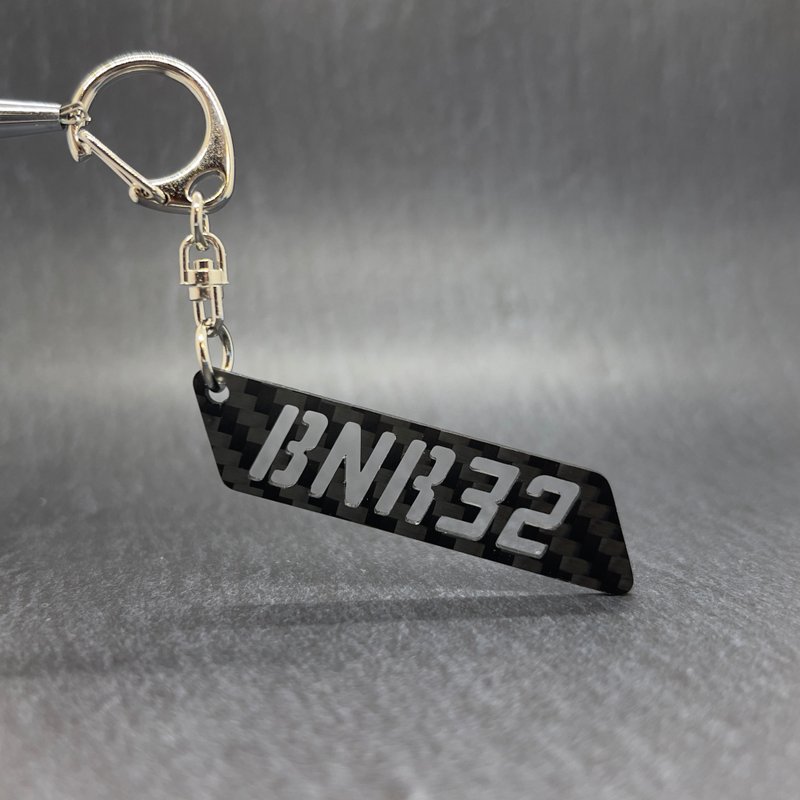 碳纤维 型号 钥匙圈 NISSAN SKYLINE GT-R BNR32 BCNR33 BNR34 - 钥匙链/钥匙包 - 碳纤维 黑色