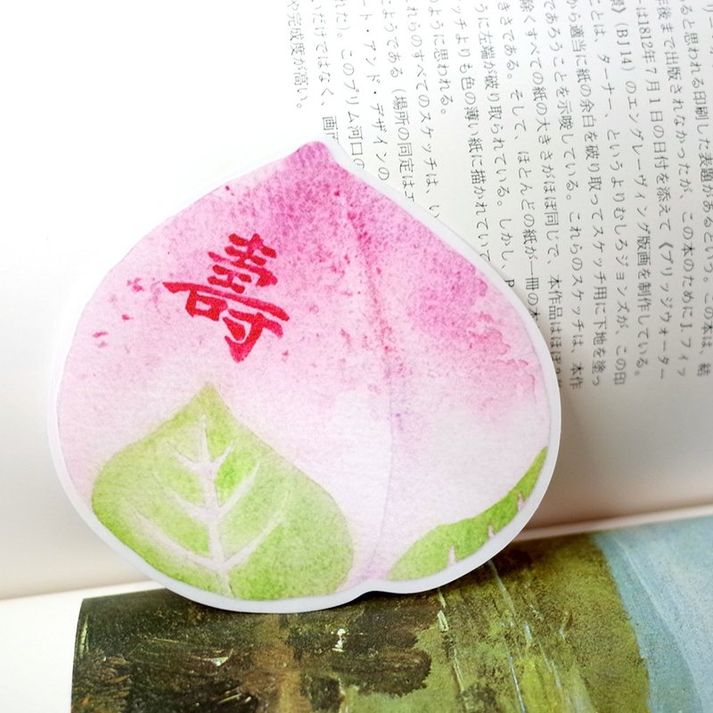 台湾点心 寿桃 绘画PVC防水大贴纸 - 贴纸 - 防水材质 粉红色