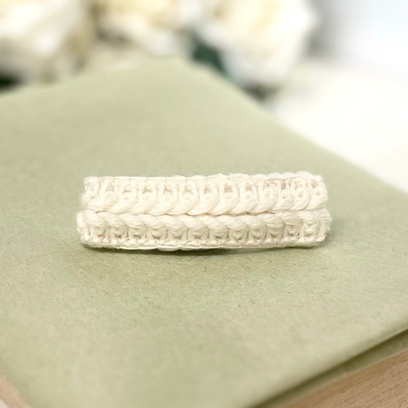 发夹/奶油白色叶子纹路 手作 发饰 - 发饰 - 羊毛 白色