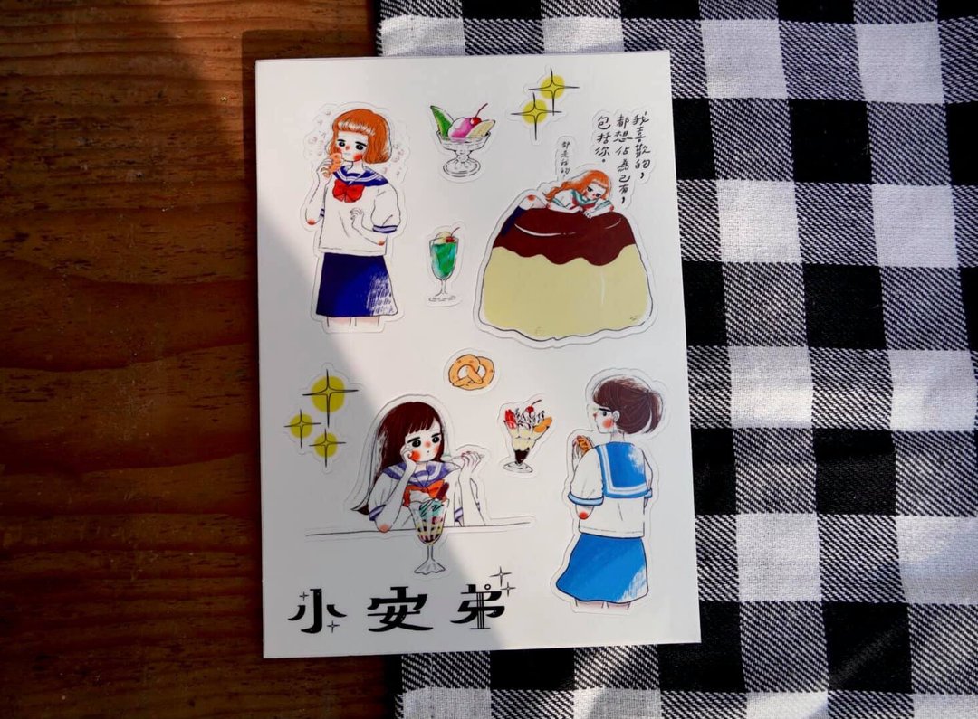 防水贴纸 吃!女孩 - 贴纸 - 纸 