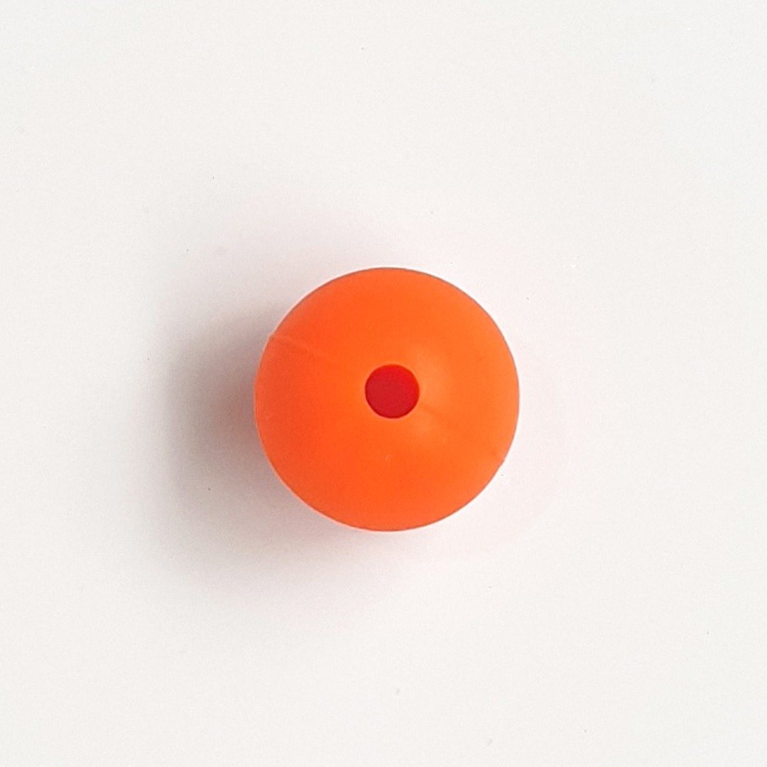 12mm 圆珠 艳橙色 DIY 串珠 材料包 食品级硅胶 珠珠 台湾制造 - 金工/饰品 - 硅胶 多色
