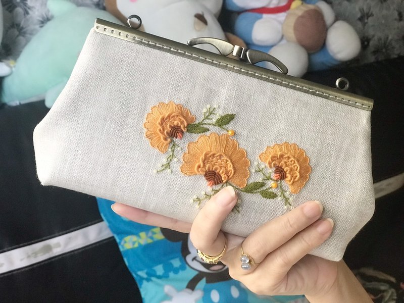 口金包, 手拿包, 亚麻包, 刺绣包 - 手拿包 - 棉．麻 