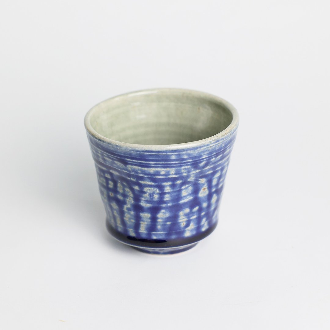 明芽窑 l 柴烧灰蓝青瓷双挂釉水杯 蓝 陶杯 杯子 茶杯 T - 茶具/茶杯 - 陶 蓝色