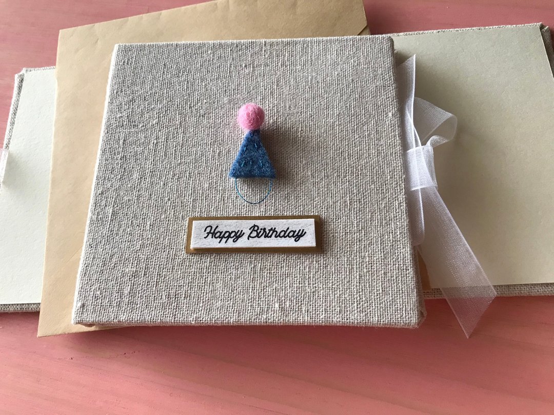 小小生日帽的祝福 |手工卡片 | 生日卡|Handmade Birthday card 蓝色 - 卡片/明信片 - 其他材质 多色