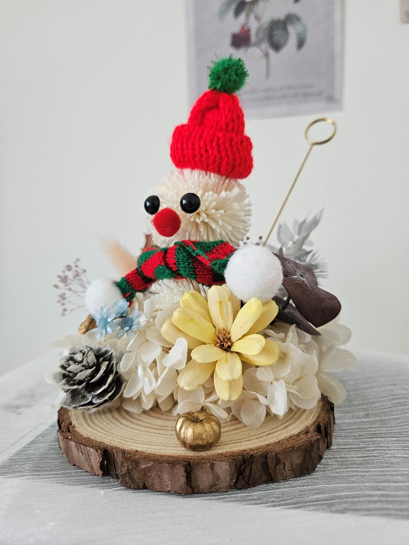 圣诞毛帽小雪人memo夹摆饰 桌花 - 干燥花/捧花 - 植物．花 多色