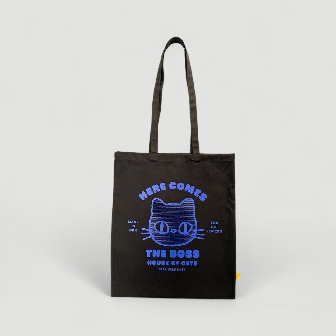 The Boss Cat Tote Bag 侧肩背托特包 The Boss 图案 - 公文包/医生包 - 棉 多色