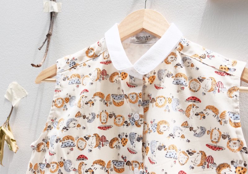 porcupine sleeveless shirt : beige color - 女装上衣 - 棉．麻 橘色