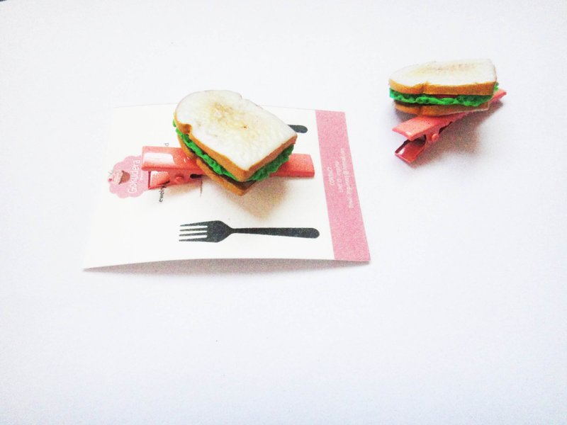 特大三明治橘色发夹 - 发饰 - 粘土 橘色